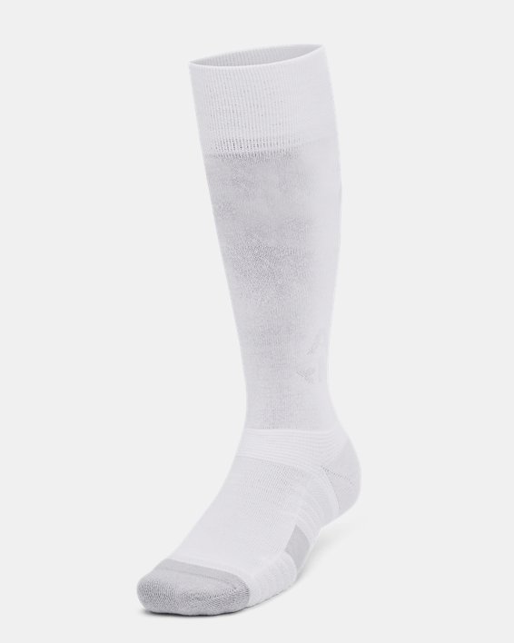 Unisex UA High Rise Over-The-Calf Socks in White image number 1